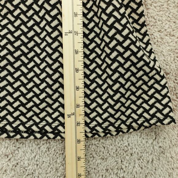 BeBop Womens Skater Mini Dress Sleeveless Scoop Neck Back Zip Black Tan Size M - Picture 7 of 7